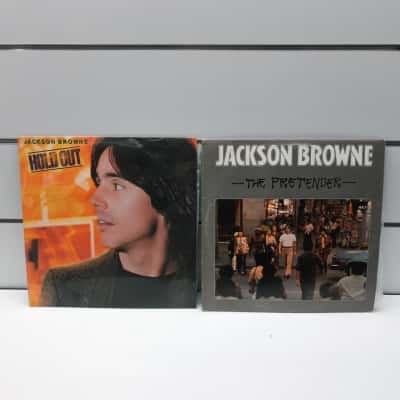 Jackson Browne 12" Vinyl Record LP Pair – Hold Out & The Pretender (Asylum)