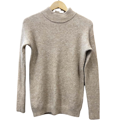 Trenery Brown Mock Neck Italian Yarn Jumper Size XXS