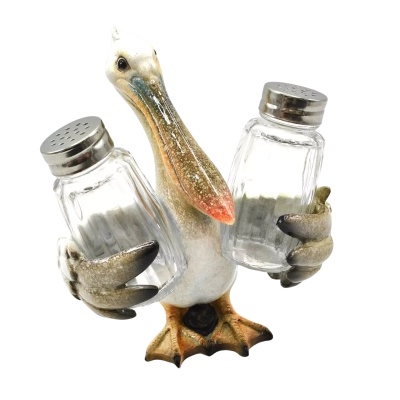 Pelican Salt & Pepper Set Shakers Ornament Statue Ceramic Figurine 15cm  (cubes)
