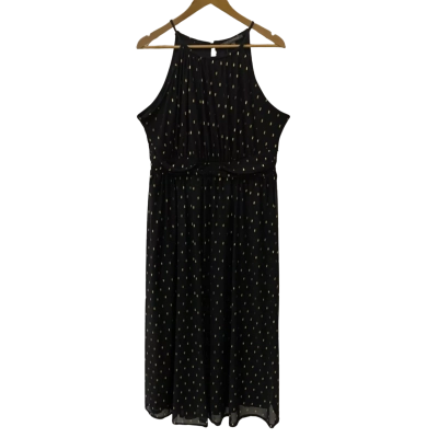 Liz Jordan Womens  Size 16 Halter Neck Dress Black  / Gold 