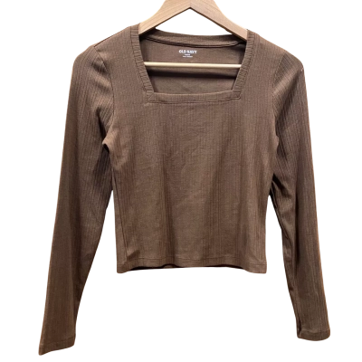 Old Navy Brown Ribbed Square-Neck Top Size S