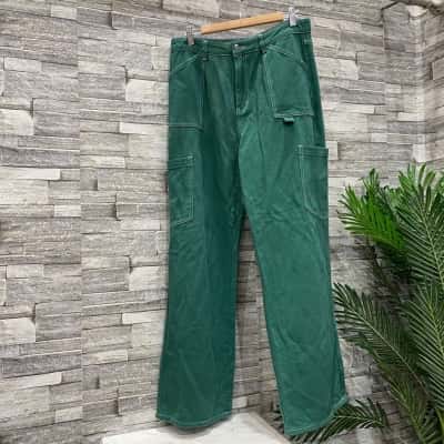 MRKT Womens  Size 14 Straight Leg Jeans Green / White 