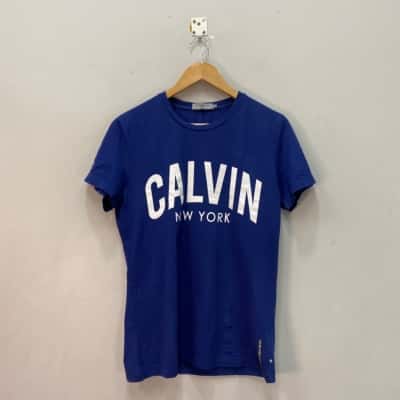 Calvin Klein Jeans Mens  Size M Short Sleeve T-shirt Blue 