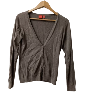 Esprit Womens  Size M Cardigan Grey Cotton G