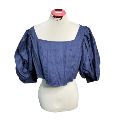 Aureta Womens  Size XL Cropped Top Blue 