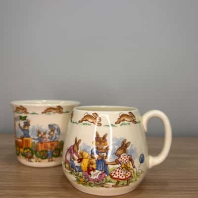 Pair of Royal Doulton Bunnykins Bone China Mugs