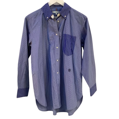 Tommy Hilfiger Mens Size 34 Long Sleeve Shirt Blue 