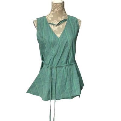 VRG Girl Womens  Size 10 Striped Wrap 100% Cotton Top