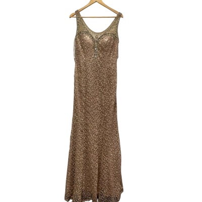 BNWT Bloomfield’s Fashion House Womens  Size L Formal Dress Gold 
