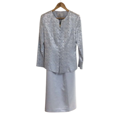 Laura K Women's Size 8 Formal Outfit Blue / Silver 