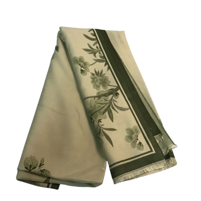  Womens  Size L Beige / Green floral Scarf