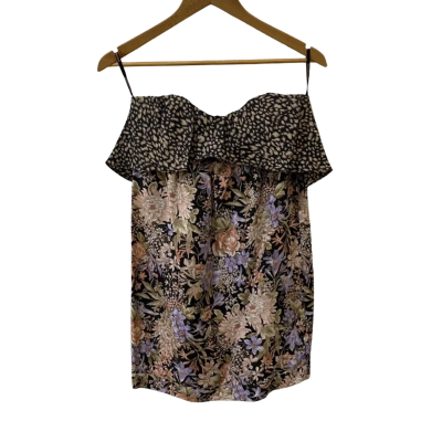 Zimmermann Size 0 Strapless Mini Dress Floral/Multicoloured 