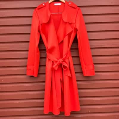  Coster Copenhagen Womens Size 38 Deep Orange 'Scuba' Trench Coat