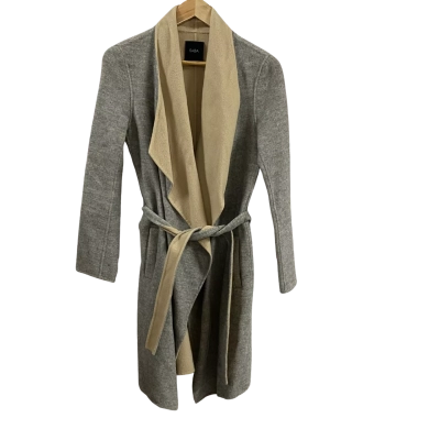 Saba Womens  Size S Wool Blend Coat Grey/Beige 