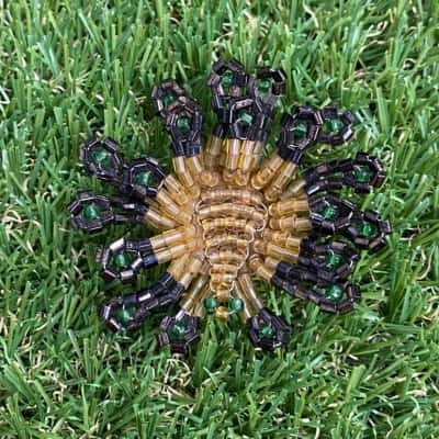  Womens Vintage Beaded Peacock Brooch