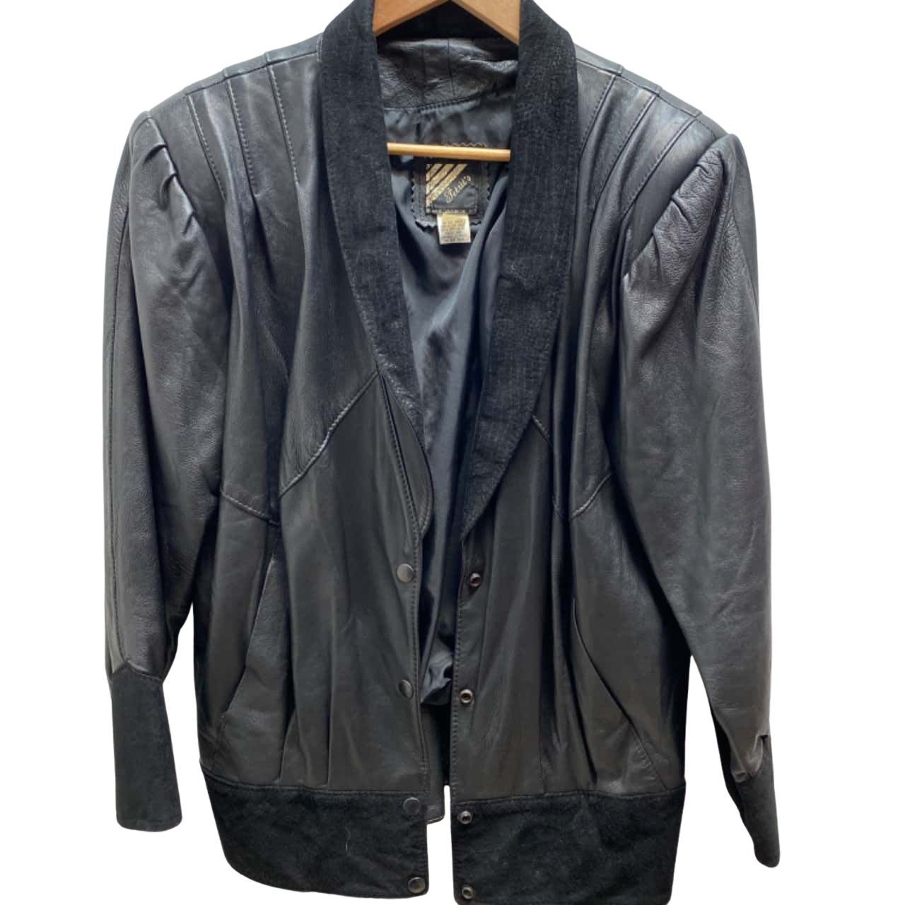 Petits Womens Black Leather Jacket