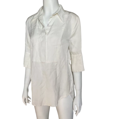 “On Parks” 3/4 Sleeve Linen Blend Shirt
