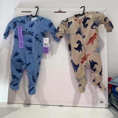 Pekkle Dino baby onesies  - set of 2
