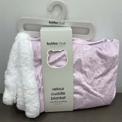 Bubba Blue Nordic Velour Cuddle Blanket with Fleece Lining Pink  