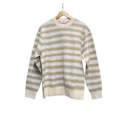 COS Womens  Size S Wool Jumper Cream / Grey / Yellow 