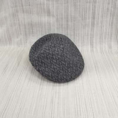 Kangol Grey Herringbone Pattern /Wool Men's / Unisex /Cap /Made in United Kingdom /Size L 