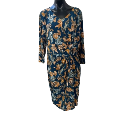 Jacqui-E Womens  Size XL Casual Dress Black  / Floral 