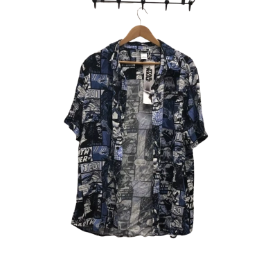 Star Wars Mens  Size XL Short Sleeve Shirt Black  / Navy Blue / White BNWT