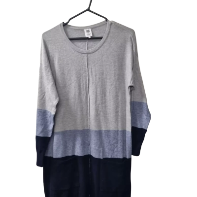 Rivers Women's Size 12 Casual Dress / Long Sleeve Dress Blue / Grey / Navy Blue 