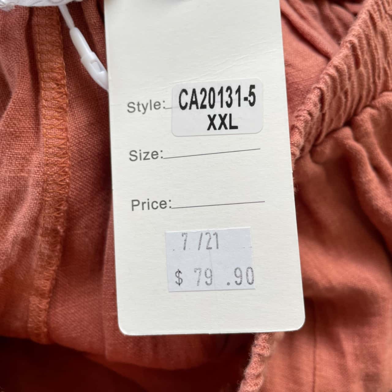 Cali&Co Dusty Red Cropped Wide Leg Linen Pants Size 16 / XXL