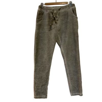 Amici.  Made in Italy.  Crinkle Pant. Soft Grey.  Size L -XL 
