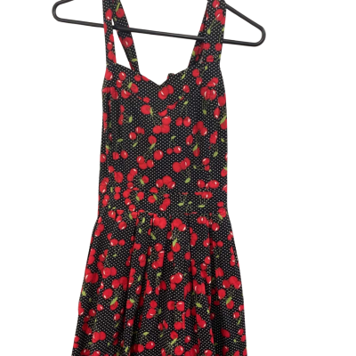 Cherry dress Womens  Size M Babydoll Dress Black  / Red 
