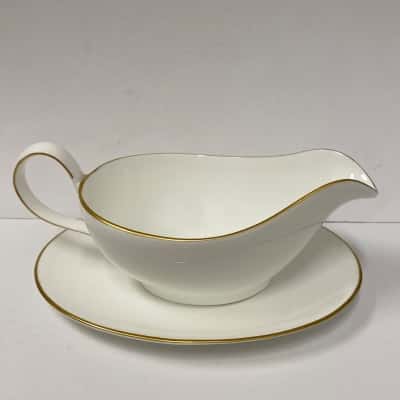 White fine bone china Gravy boat