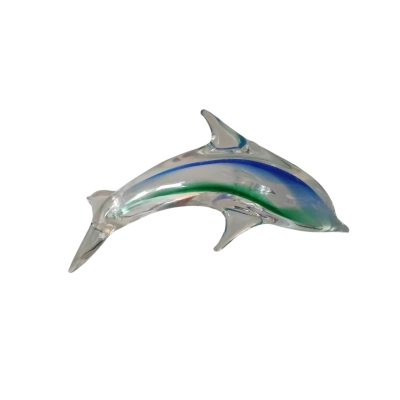Vintage Art Glass Dolphine Figurine 