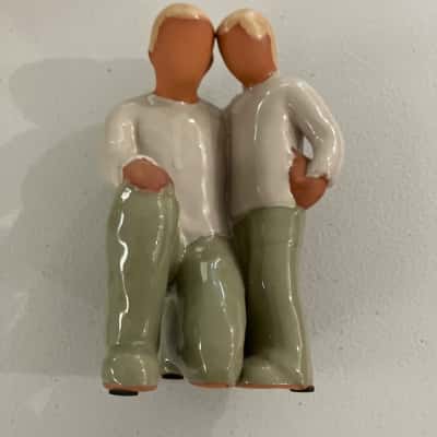 Ceramic ‘father & son’ figurine