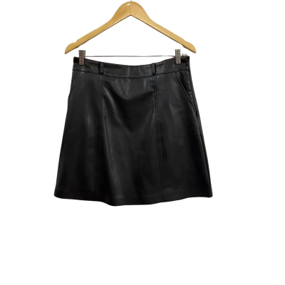 Katies Womens  Size 12 Leather Skirt Black  