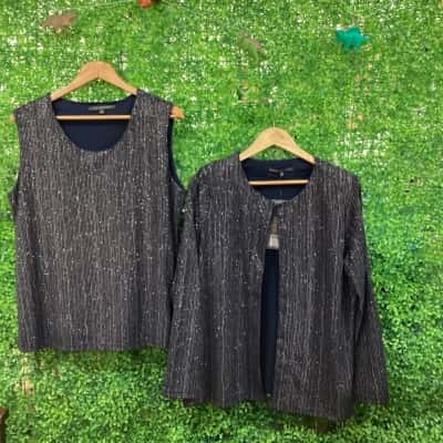 Liz Jordan Womens  Size 12 Blue  twin set