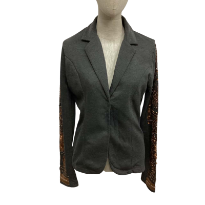 Nü Denmark  Size S Cropped Jacket Grey with Copper Detail on Sleeve