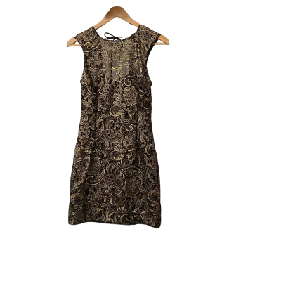 Lipsy London Womens  Size 12 Bodycon Party Dress Black  / Gold 