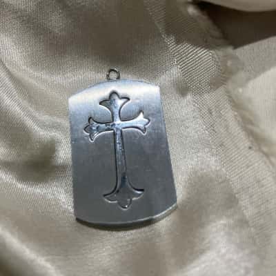 Stainless steel Mens Cross Pendant Silver 