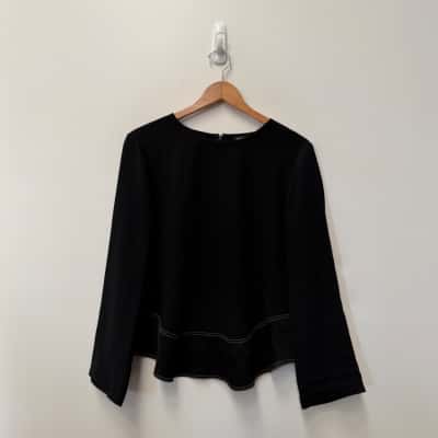 Country Road Long Sleeve Stitch Detail Top - Size S 