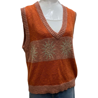 Wrangler Womens  Size 14 Burnt Orange / Off White Vest 