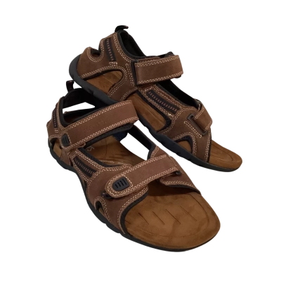 Slaters Mens Odd Size Left 8 / Right 10 Leather Sandals Brown BNWT 