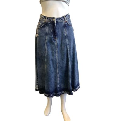 MAX&Co. Women's Size 8 Denim Midi Skirt Blue 