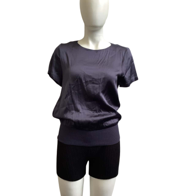 Brand New Basque Womens  Size 8 Short Sleeve Top Indigo 