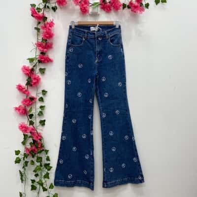 Ghanda Womens  Size 8 High Rise Stretch Jeans Blue 