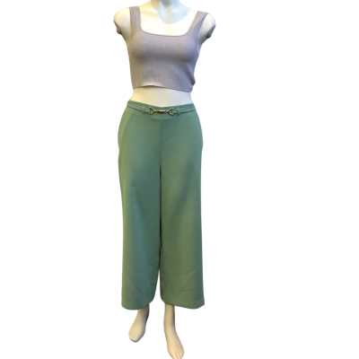 Brand New Portmans Womens Size 14 Eggshell Wide Leg Pants Green