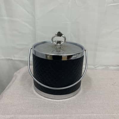 Vintage 1970s Chrome and Plastic Ice bucket 