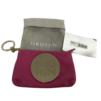 Oroton Small Coin Purse with Gold Detail Hot Pink  