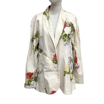 Trelise Cooper Linen Blend Coat  Size 18 Beige / Floral 