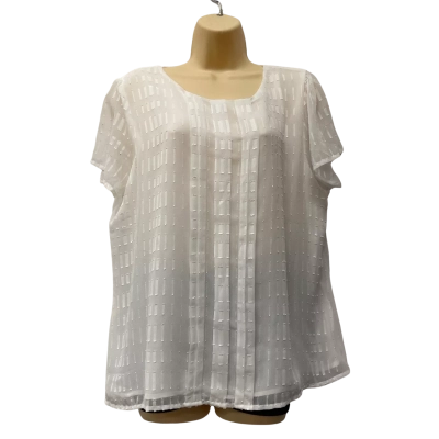 Jacqui-E Womens  Size 16 Short Sleeve Shirt White 